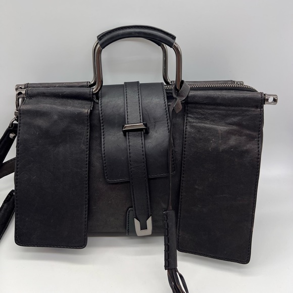 leifsdottir Handbags - Leifsdottir ANTHROPOLOGIE Black Leather Purse Handbag Crossbody Black Lined